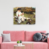 Het voer van de Eenden Canvas Afdruk (Insitu (Woonkamer))