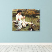 Het voer van de Eenden Canvas Afdruk (Insitu (Houten vloer))
