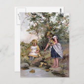 Het voeren van de  illustratie van de Eenden Briefkaart (Voorkant / Achterkant)