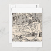 Het voeren van eenden briefkaart (Voorkant / Achterkant)