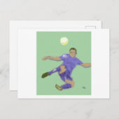 Het voetbal speelt kunst briefkaart (Voorkant / Achterkant)