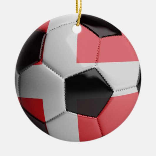 Het Voetbal van de Vlag van Denemarken Keramisch Ornament (Voorkant)