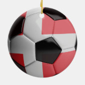 Het Voetbal van de Vlag van Denemarken Keramisch Ornament (Achterkant)