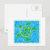 Het Voetbal van het Strand van de schildpad Briefkaart (Voorkant / Achterkant)