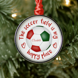 Het voetbalveld is mijn gelukkige plek metalen ornament