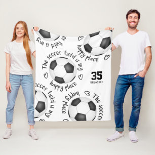 Het voetbalveld is mijn gelukkige plek waar meisje fleece deken