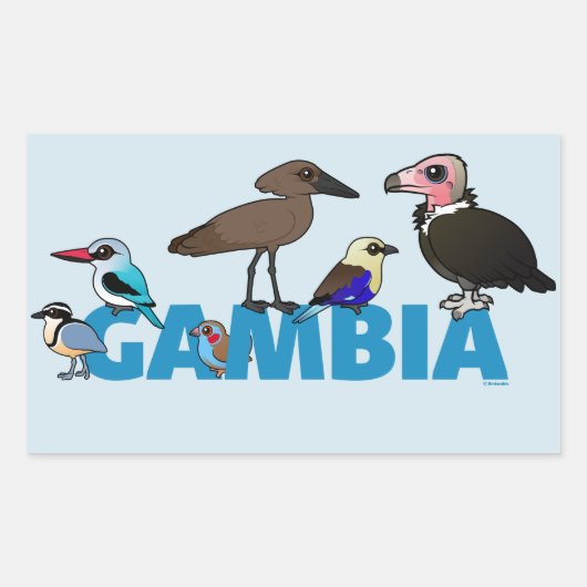 Het vogelbare Gambia Rechthoekige Sticker (Voorkant)