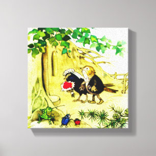 Het vogelhuwelijk canvas afdruk