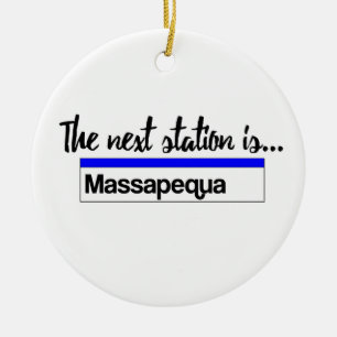 Het volgende station is... Massapequa Keramisch Ornament