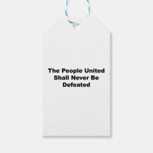 Het volk van de Verenigde Staten zal nooit worden Cadeaulabel