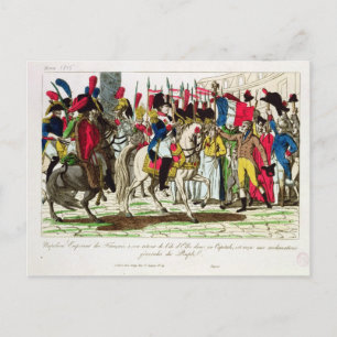 Het volk van Parijs dat Napoleon vertegenwoordigt Briefkaart