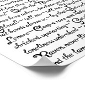 Het volledige gedicht van Raven door Edgar Allan P Poster (Hoek)