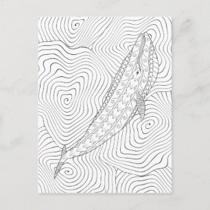 Het Volwassen Kleurende Briefkaart van de Blauwe
