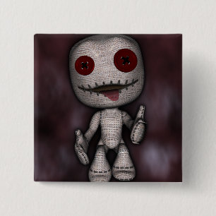 Het voodoo Dolly Vierkante Button 5,1 Cm
