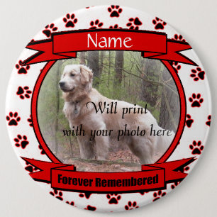 Het voor altijd Herinnerde Gedenkteken van de Hond Ronde Button 6,0 Cm