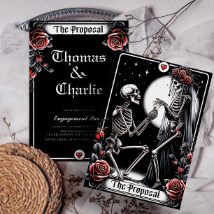 Het voorstel Tarot Gothic Floral Engagement Party Kaart