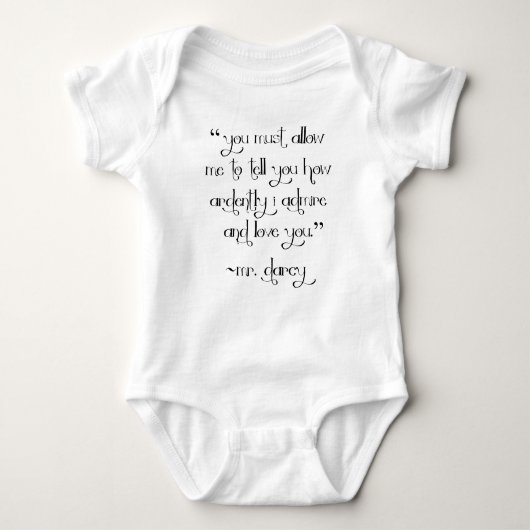 Het voorstel van de heer Darcy baby bodysuit (Voorkant)