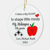 "Het vraagt een groot hart", leraar kerst ornament (Links)