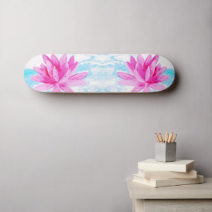 Het vreedzame Roze Schilderen van de Lotusbloem Skateboard