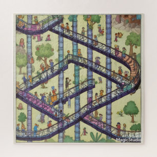 Het vreemde land van ladders en ladders puzzel