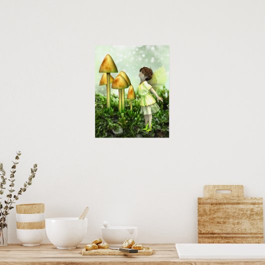 Het vreemde Poster Fairy - Fairy and Toadstools (Keuken)