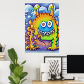 Het vriendelijke monster | AI Art Poster (Thuiskantoor)