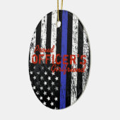 Het Vriendin van de proud-officier met een blauwe Keramisch Ornament (Links)