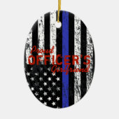 Het Vriendin van de proud-officier met een blauwe Keramisch Ornament (Voorkant)