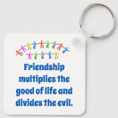 Het vriendschap vermenigvuldigt het goede - vriend sleutelhanger (Achterkant)