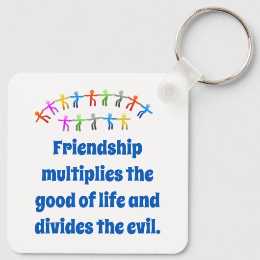 Het vriendschap vermenigvuldigt het goede - vriend sleutelhanger (Achterkant)