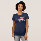 Het vrije paard met de Amerikaanse vlag T-shirt (Voorkant volledig)