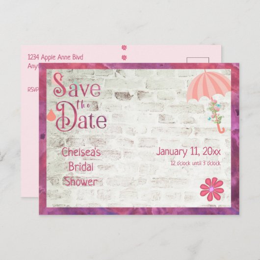 Het Vrijgezellenfeest Datum opslaan Aankondigingskaart (Voorkant / Achterkant)