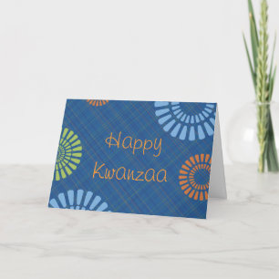 Het vrolijke Blauwe Wenskaart van Kwanzaa van de Feestdagen Kaart