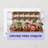 Het vrolijke Briefkaart van Pasen van de Mensen (Voorkant / Achterkant)