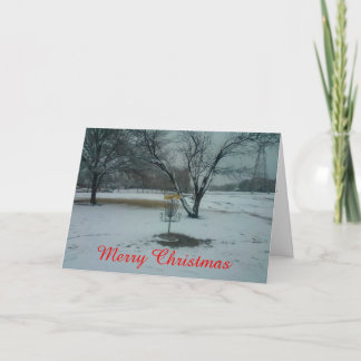 Het vrolijke doel van het de schijfgolf van feestdagen kaart