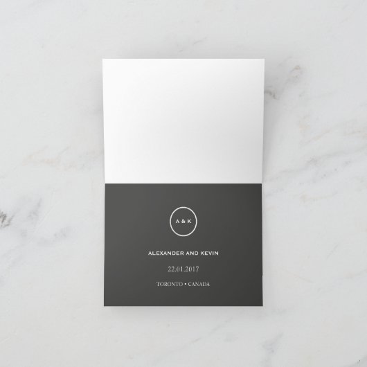 Het vrolijke Huwelijk Marmeren ı dankt u kaardt Bedankkaart (Binnen)