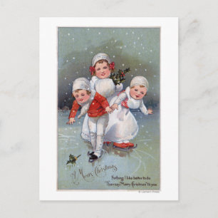 Het vrolijke Kinder Schaatsen van het Ijs Feestdagenkaart