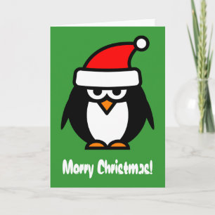 Het vrolijke wenskaart van de de pinguïncartoon feestdagen kaart