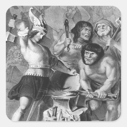 Het Vulcaan Vierkante Sticker (Voorkant)