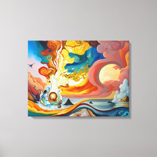 Het vuur sloeg waterbeetje canvas afdruk (Voorkant)