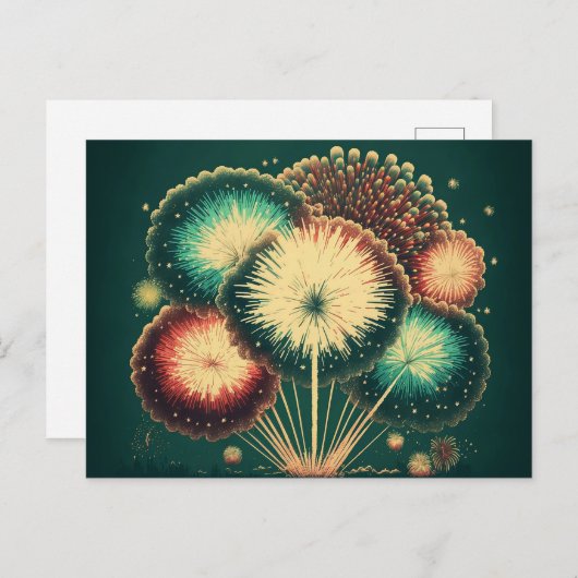 Het Vuurwerk van de terugkeer over het Briefkaart (Voorkant / Achterkant)