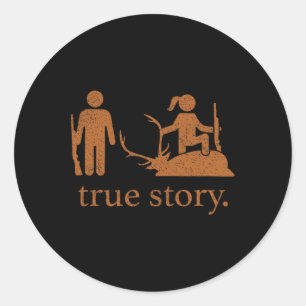 Het waargebeurde verhaal van Hunting Lover Hunter Ronde Sticker