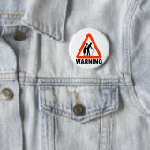 Het waarschuwen - Bejaarde Kruising Ronde Button 5,7 Cm (In situ)