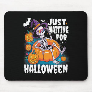 Het wachten is op Halloween Funny Skeleton Spooky Muismat