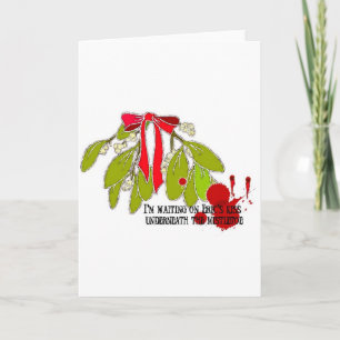 Het wachten op Eric onder de Mistletoe Feestdagen Kaart