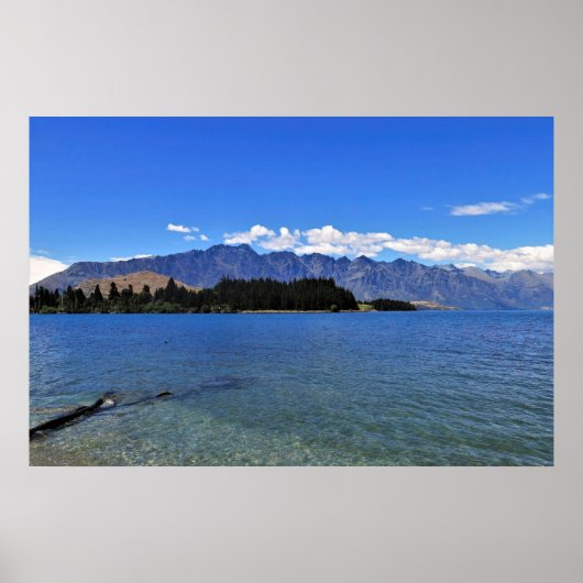 Het Wakatipu-meer en de "Remarkables" Poster (Voorkant)