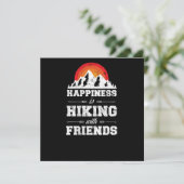 Het wandelende geluk wringt met vrienden Retro Vin Kaart (Staand voorkant)