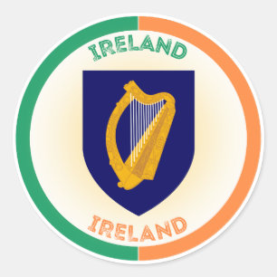 Het wapen van de Republiek Ierland - Circle Shape Ronde Sticker