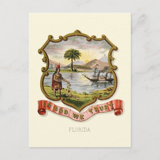 Het wapen van Florida (1876) Briefkaart (Voorkant)