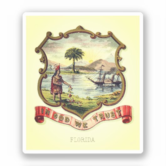 Het wapen van Florida (1876) Sticker (Voorkant)